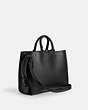 COACH®,ROGUE,Glovetanned Leather,Large,Matte Black/Black,Angle View