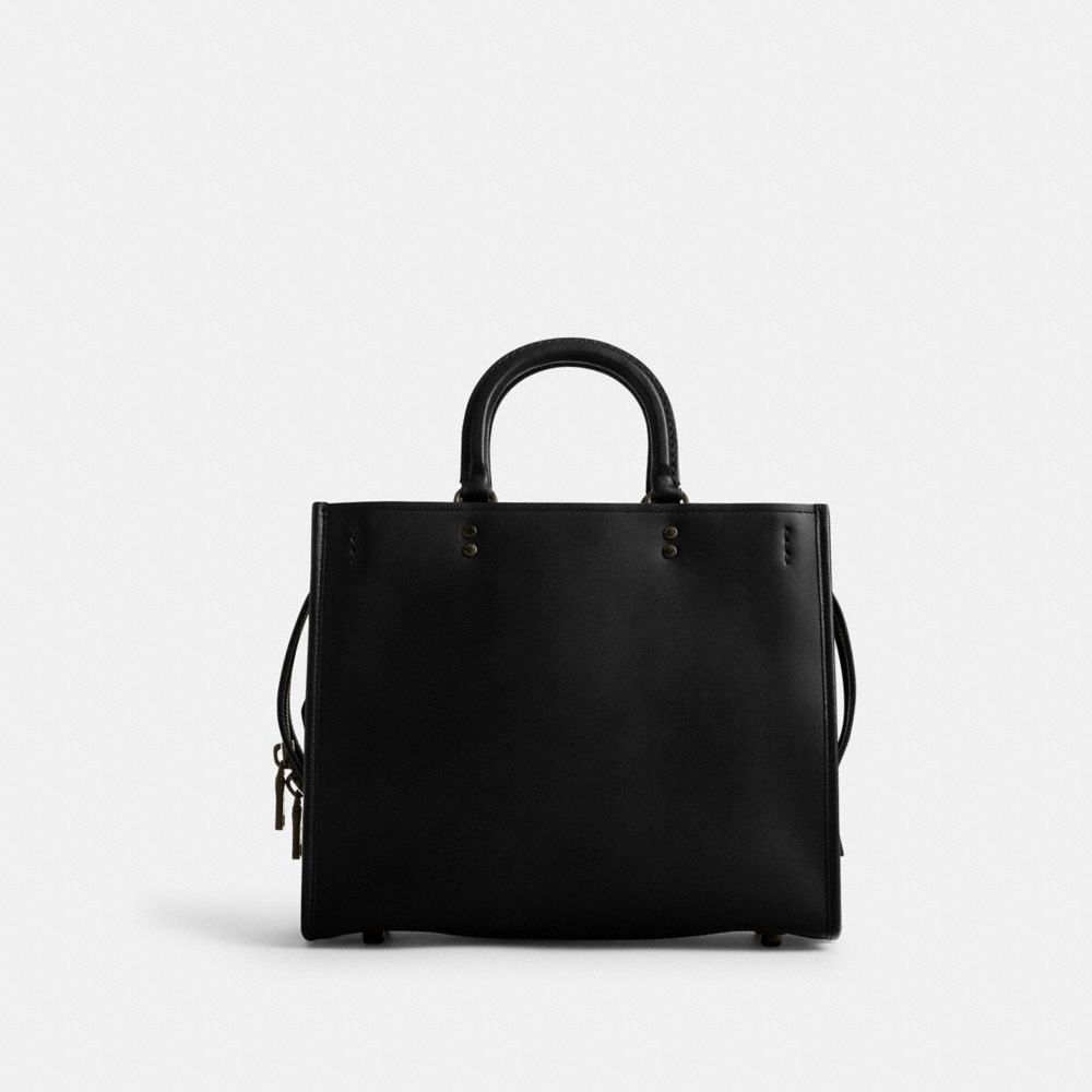 COACH®,ROGUE BAG,Glovetan Leather,Large,Matte Black/Black,Back View