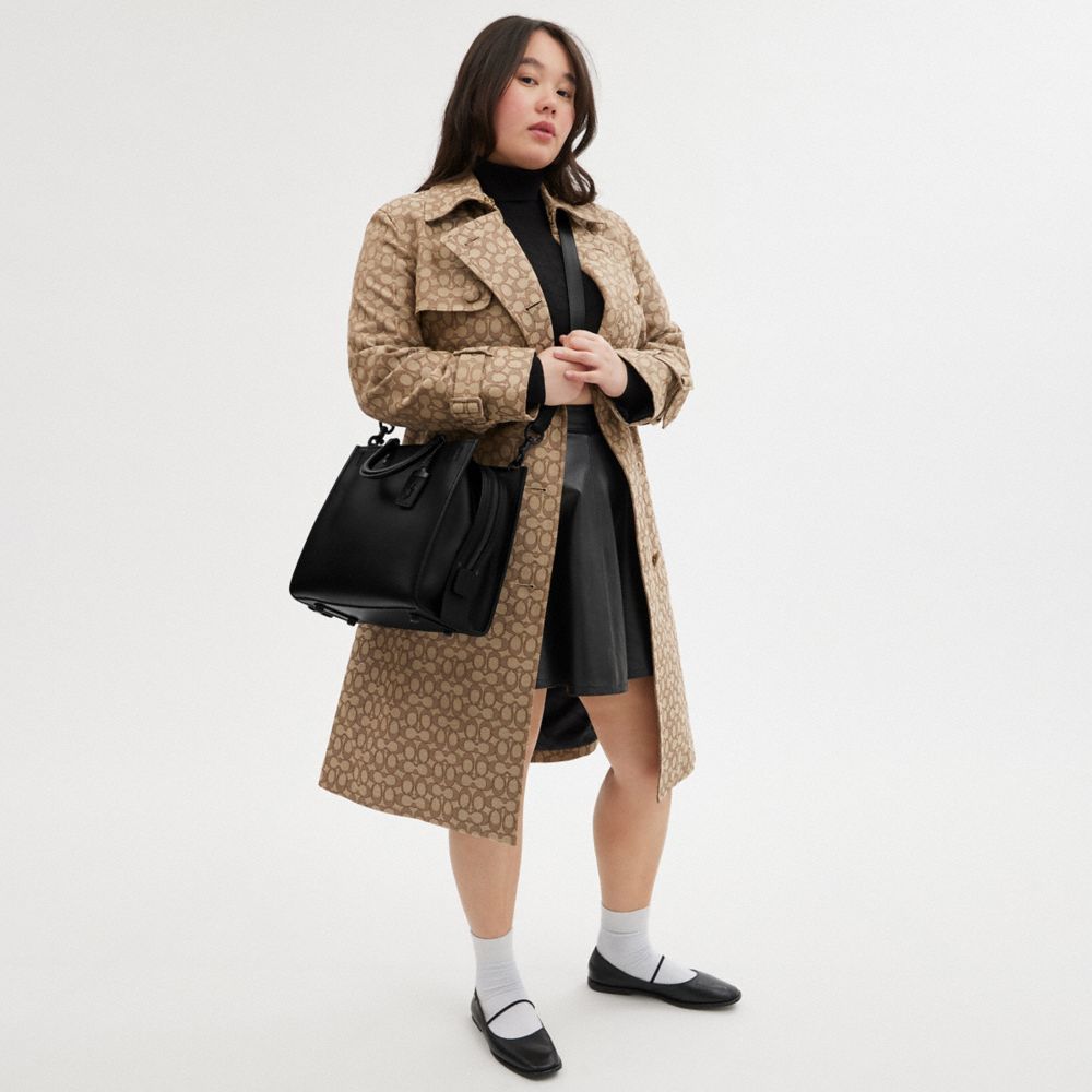 COACH®,Rogue Bag,Leather,Satchel,Logo,Metal,Work,Black