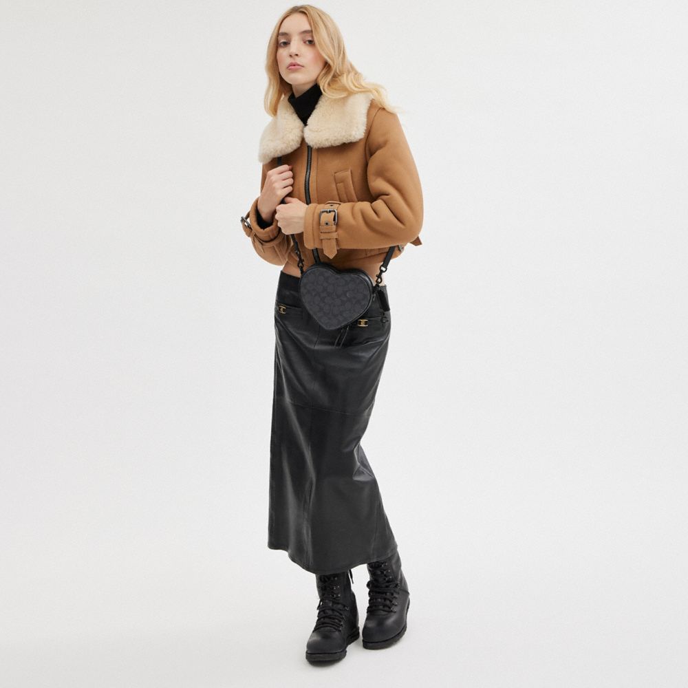 COACH®,Heart Crossbody Bag In Signature Canvas,