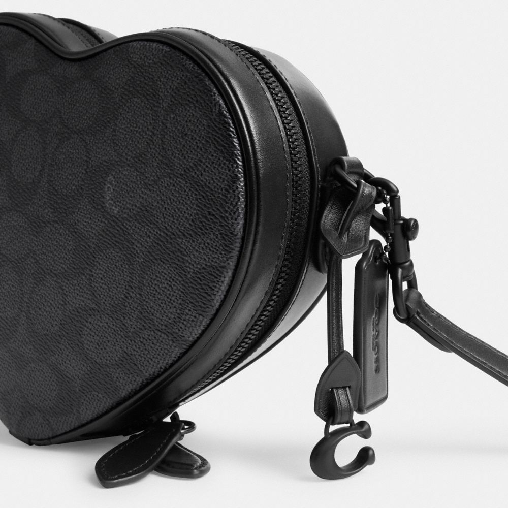 COACH®,Heart Crossbody Bag In Signature Canvas,,Closer View