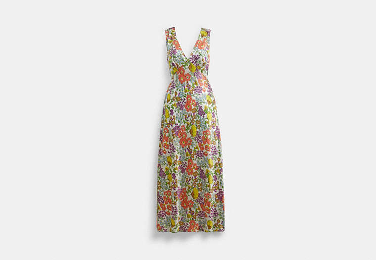 Shop Coach Outlet Garden Floral Print Midi Dress, Size: Xs In Multi