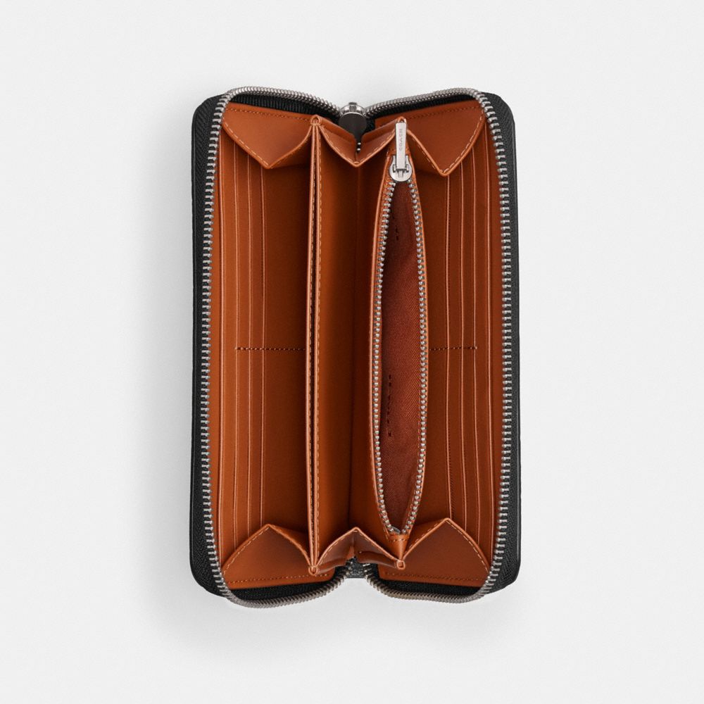 COACH DISNEY X COACH ESSENTIAL ACCORDION ZIP WALLET IN REGENERATIVE LEATHER WITH MICKEY MOUSE 