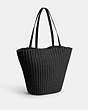 COACH®,STRAW TOTE,X-Large,Silver/Black,Angle View