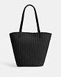 COACH®,STRAW TOTE,X-Large,Silver/Black,Back View