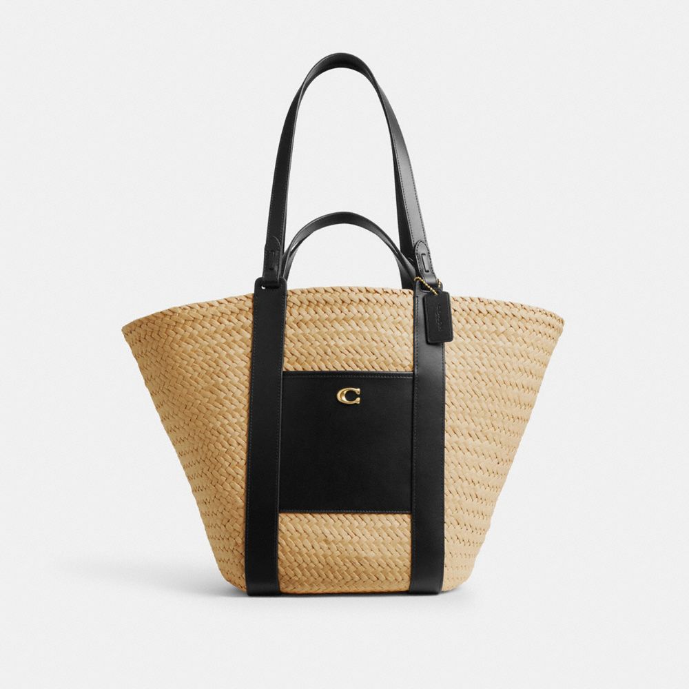 Straw Pocket Tote