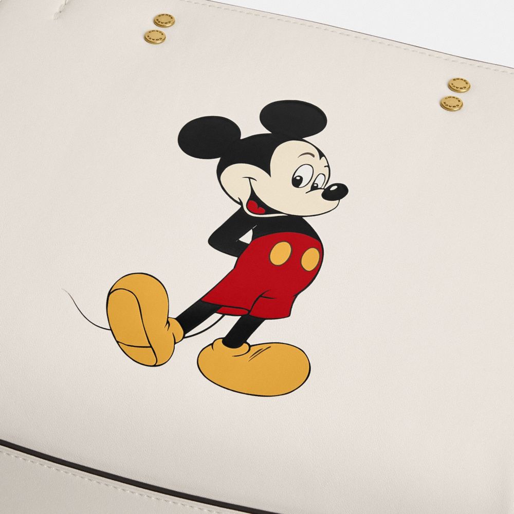 Coach Disney X  Rogue Bag 25 With Mickey Mouse In Brass/chalk Multi