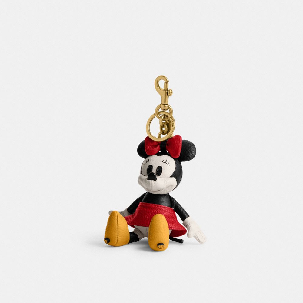 Coach Disney X  Minnie Mouse Collectible Bag Charm In Brass/chalk Multi