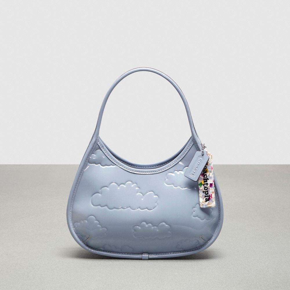 COACH®,Ergo In Crinkled Patent Coachtopia Leather: Embossed Cloud Print,Coachtopia Leather,Small,Twilight,Front View