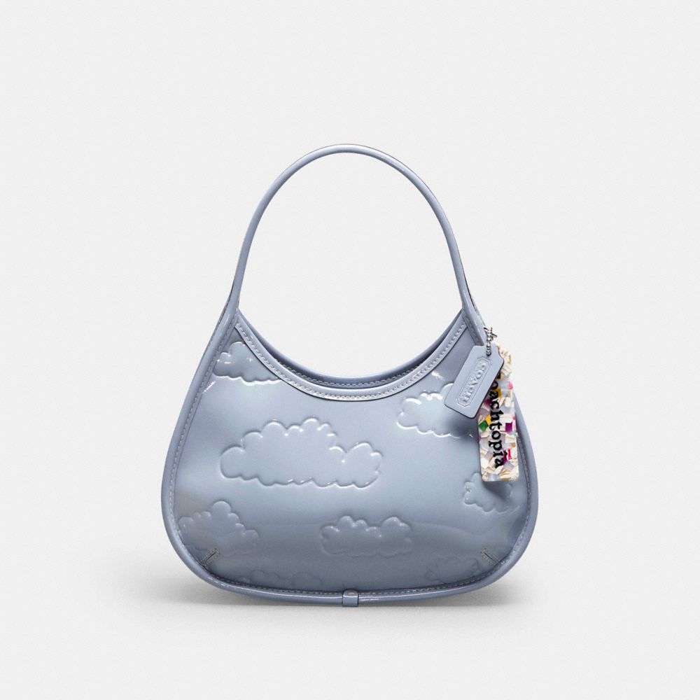 COACH®,Ergo In Crinkled Patent Coachtopia Leather: Embossed Cloud Print,Coachtopia Leather,Small,Twilight,Front View