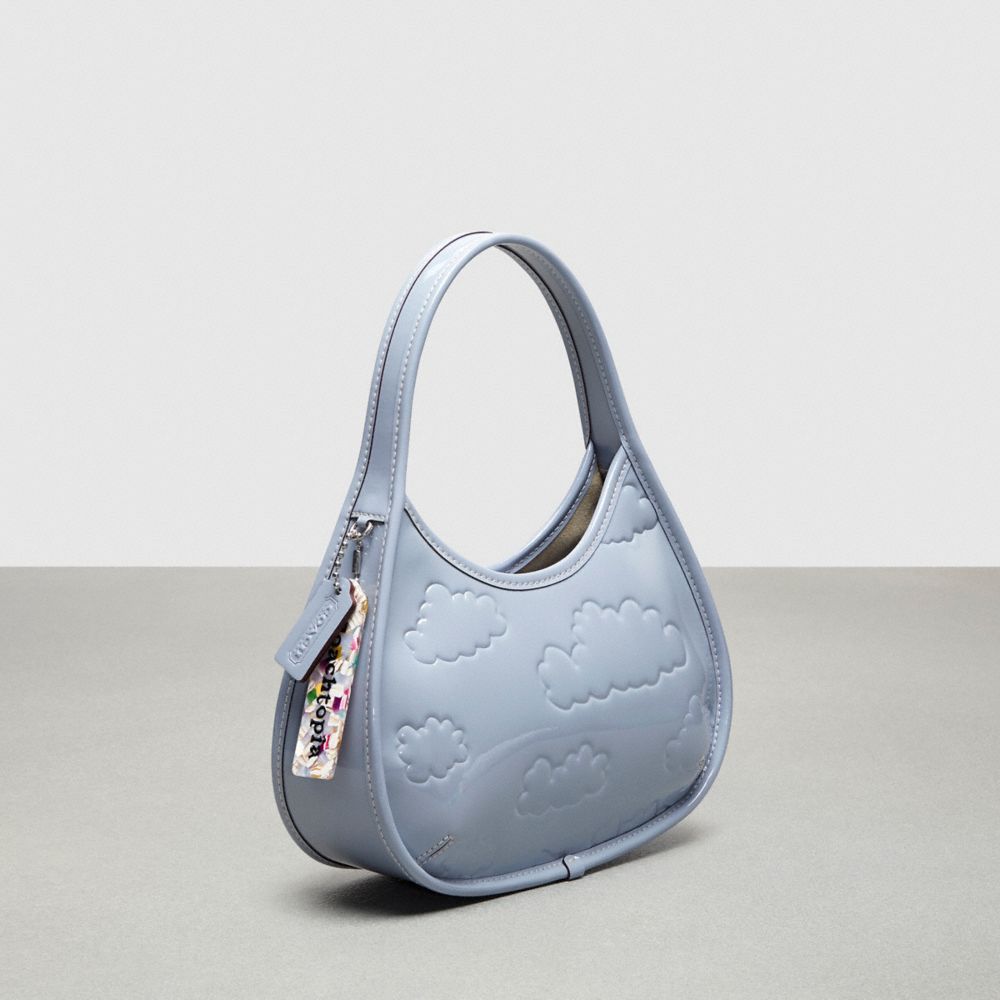 COACH®,Ergo In Crinkled Patent Coachtopia Leather: Embossed Cloud Print,Coachtopia Leather,Small,Twilight,Angle View