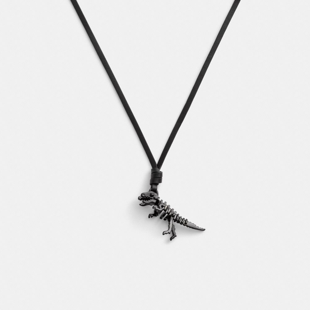 COACH Skeletal Rexy Leather Necklace