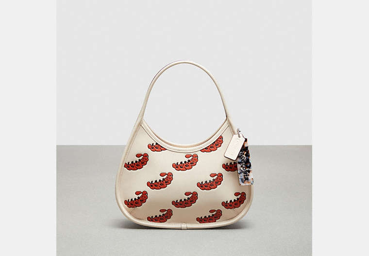 COACH®,Ergo Bag in Coachtopia Leather: Sleepy Caterpillar Print,Coachtopia Leather,Small,Cloud Multi,Front View image number 0
