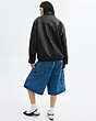 COACH®,OVERSIZED LEATHER JACKET,Leather,Black,Scale View
