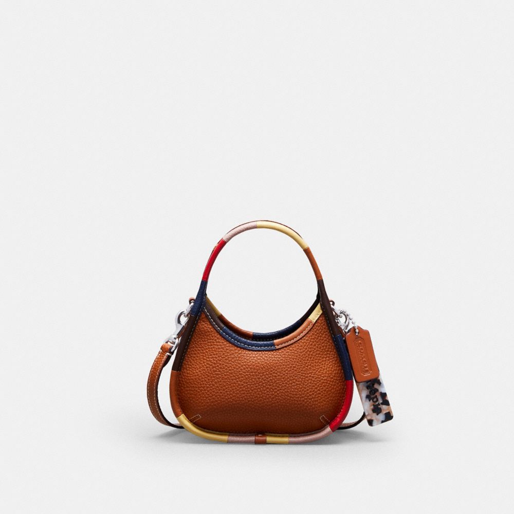 COACH®,Mini Ergo Bag With Crossbody Strap In Coachtopia Leather with Upcrafted Leather Binding,Coachtopia Leathe...,Burnished Amber Multi,Front View