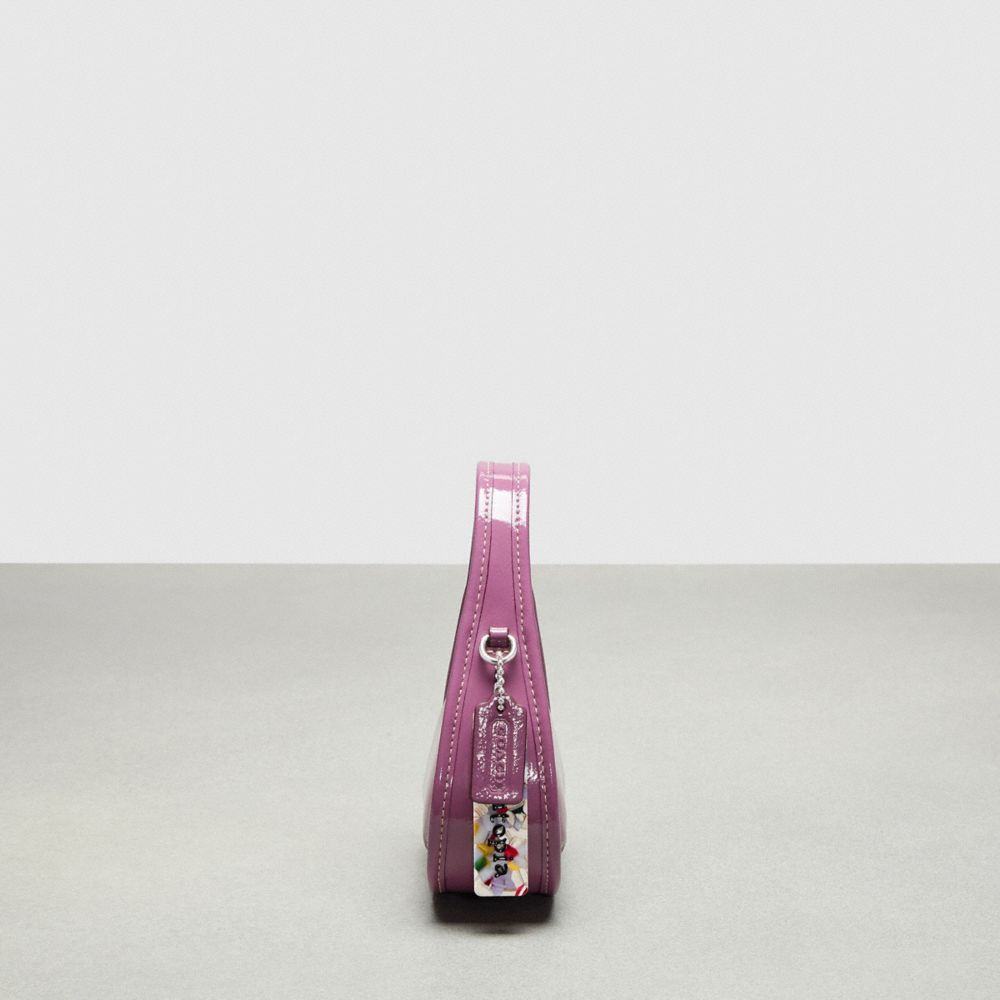 COACH®,Mini Ergo Bag In Crinkle Patent Coachtopia Leather,Recycled Polyester,Leather,Crossbody,Logo,Adjustable,Casual,Purple,Group View