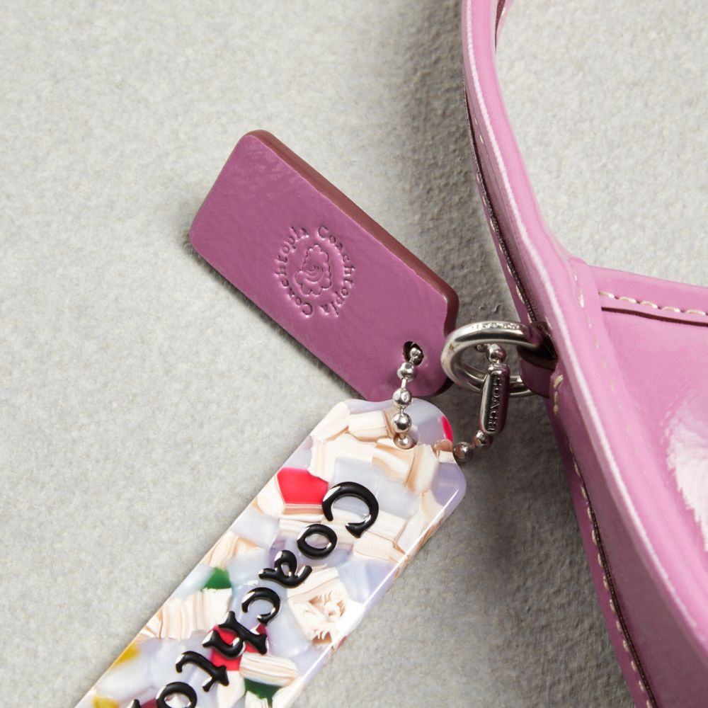 COACH®,Mini Ergo Bag In Crinkle Patent Coachtopia Leather,Recycled Polyester,Leather,Crossbody,Logo,Adjustable,Casual,Purple