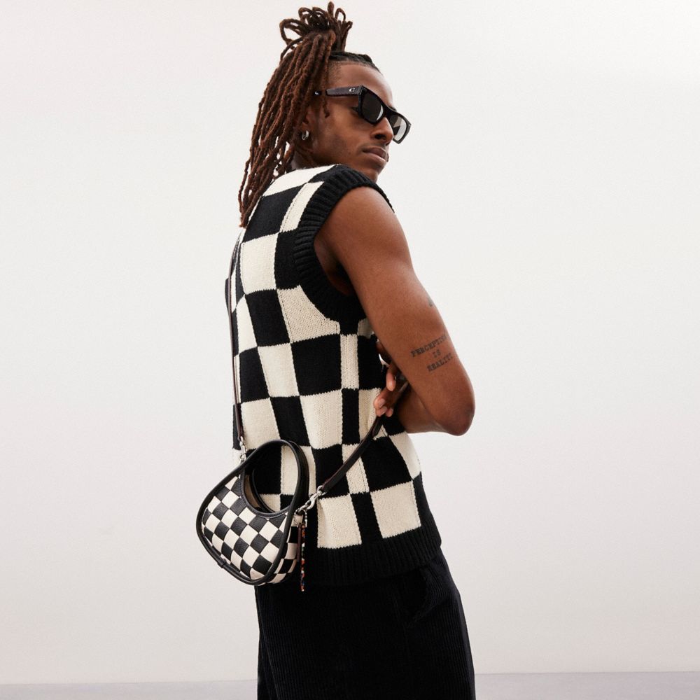 COACH®,Mini Ergo Bag In Checkerboard Upcrafted Leather,,Detail View