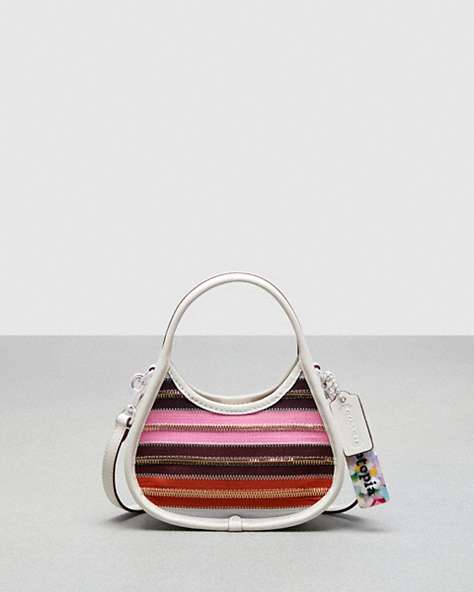 COACH®,Mini Ergo Bag with Crossbody Strap in Zipper Upcrafted Leather,Upcrafted Leather™,Mini,Multi,Front View