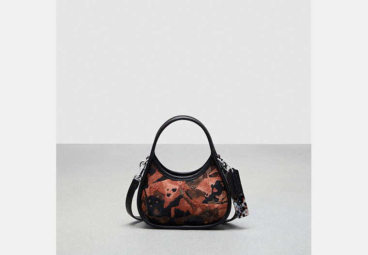 COACH®,Mini Ergo Bag with Crossbody Strap in Upcrushed Upcrafted Leather,Upcrafted Leather™,Mini,Terracotta/Maple Multi,Front View