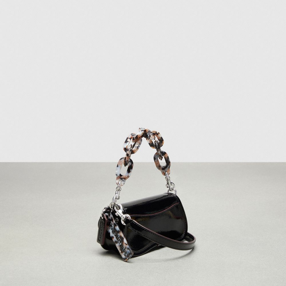 COACH®,Mini Wavy Dinky Bag In Crinkle Patent Coachtopia Leather,,Angle View