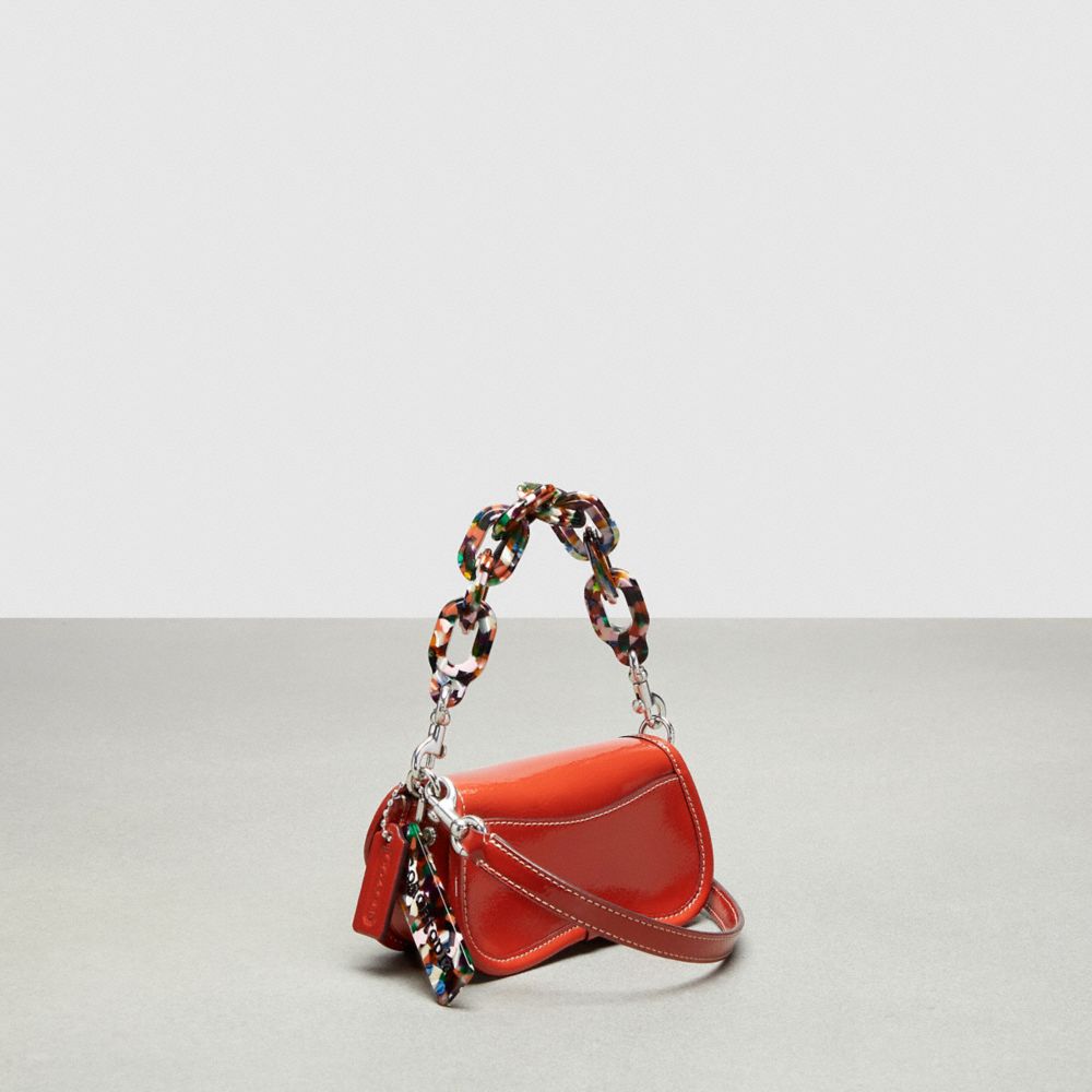 COACH®,Mini Wavy Dinky Bag In Crinkle Patent Coachtopia Leather,,Angle View