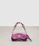 COACH®,Mini Wavy Dinky Bag with Crossbody Strap in Crinkled Patent Leather,Coachtopia Leather,Mini,Lilac Berry,Front View