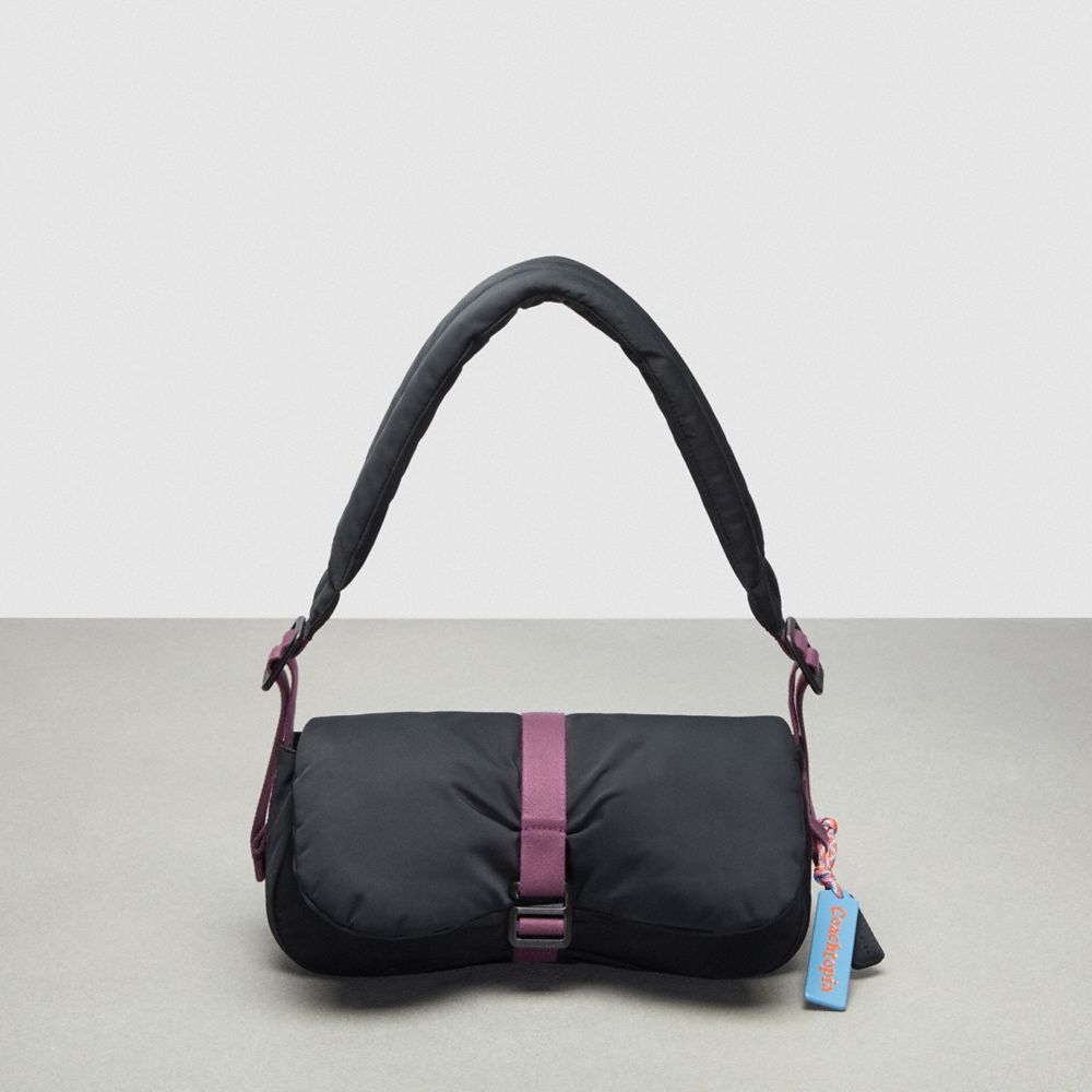 COACH®,Coachtopia Loop Puffy Wavy Dinky Bag,Medium,Coachtopia Loop,Black,Front View image number 0