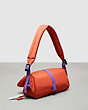 COACH®,Coachtopia Loop Puffy Wavy Dinky Bag,Recycled Polyester,Medium,Deep Orange,Angle View