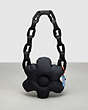 COACH®,Coachtopia Loop Puffy Flower Bag,Black,Front View