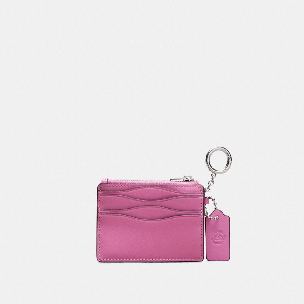 Wavy Zip Card Case With Key Ring In Smooth Coachtopia Leather