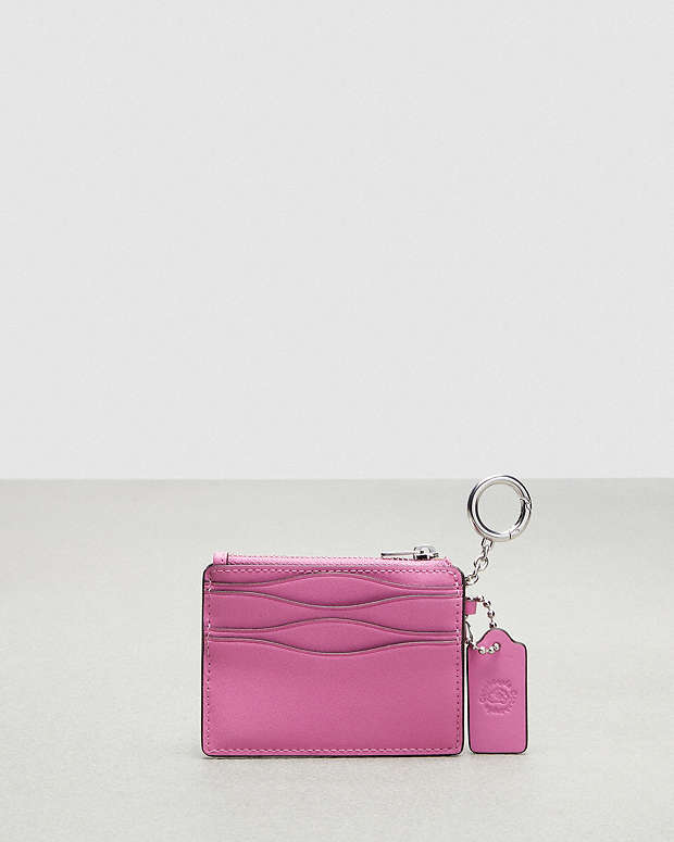 Wavy Zip Card Case With Key Ring In Smooth Coachtopia Leather