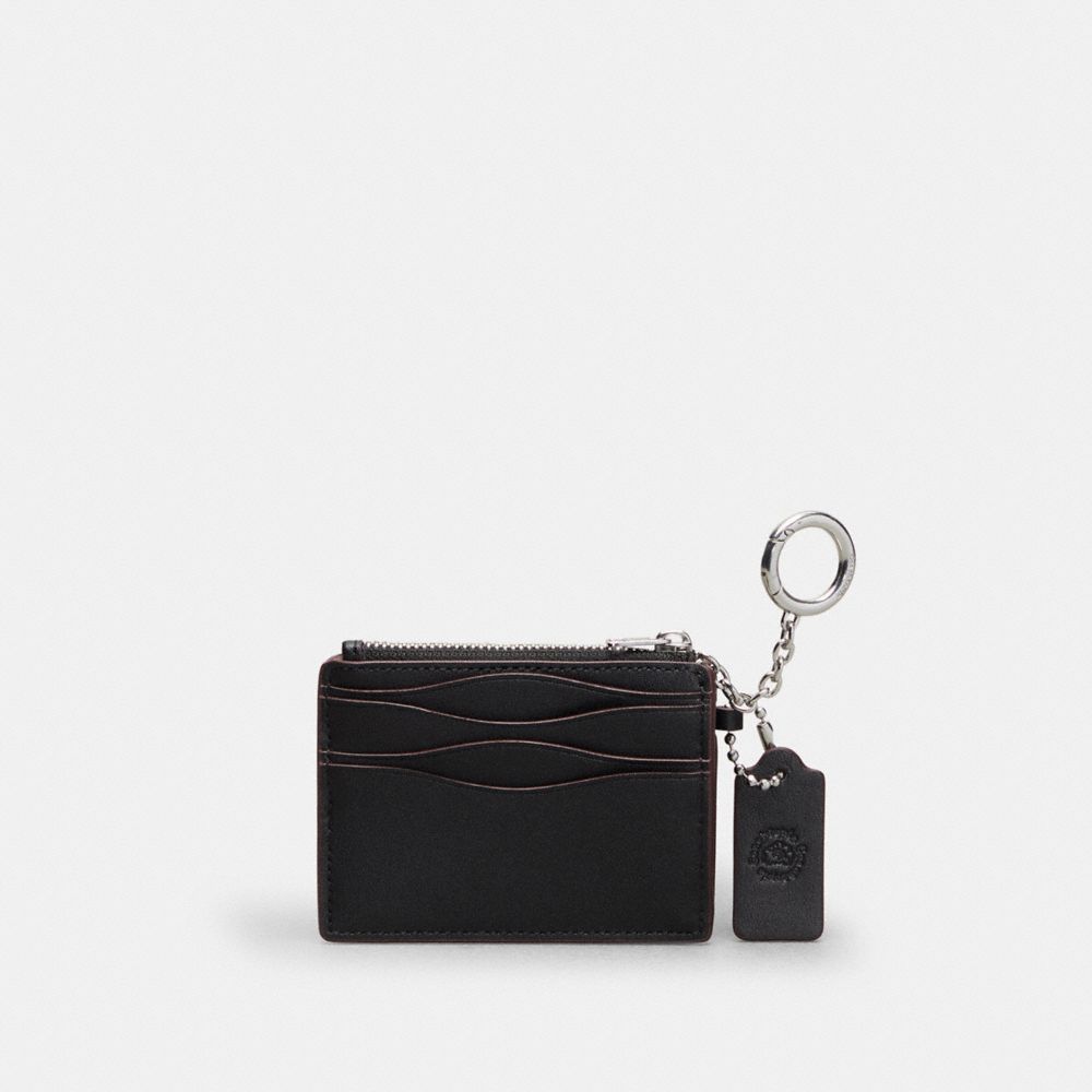 Wavy Zip Card Case With Key Ring In Coachtopia Leather: Caterpillar Motif