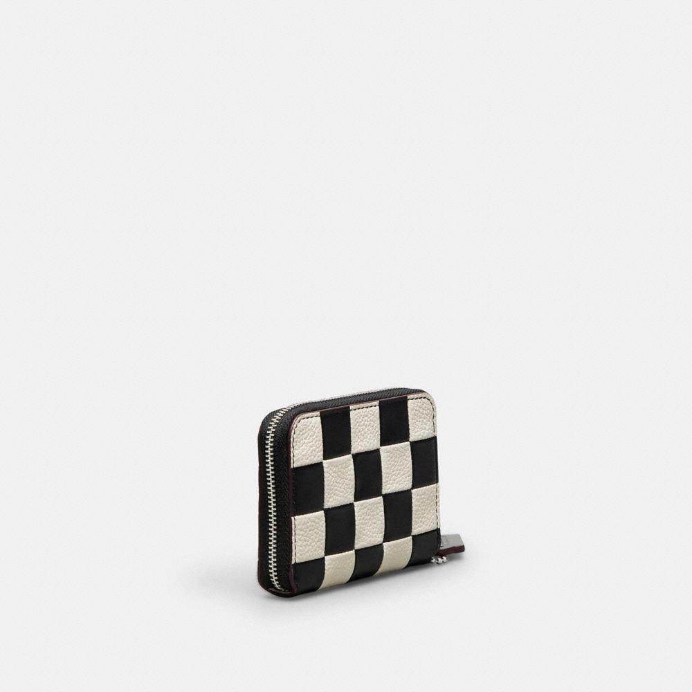 Zip Around Wallet In Checkerboard Upcrafted Leather