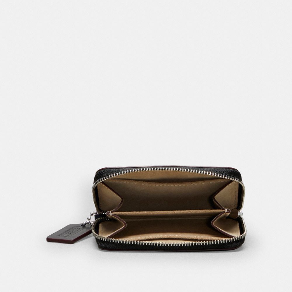 COACH®,Zip Around Wallet In Checkerboard Upcrafted Leather,Leather,Coin,Logo,Casual,Multi Color,Inside View,Top View