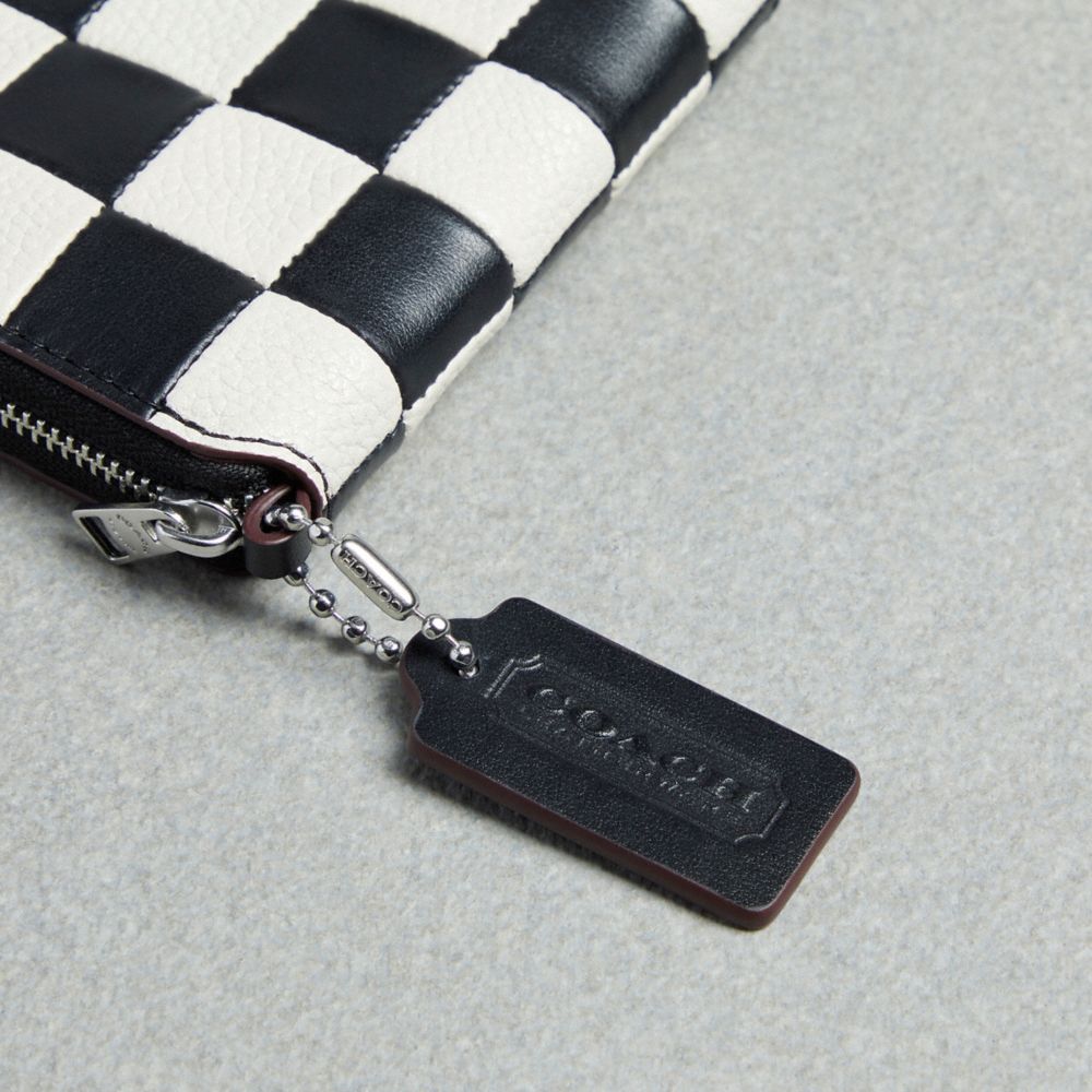 COACH®,Zip Around Wallet In Checkerboard Upcrafted Leather,Leather,Coin,Logo,Casual,Multi Color,Group View