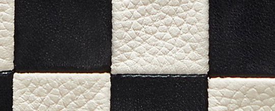 COACH®,Zip Around Wallet In Wavy Stripe Upcrafted Leather,Mini,Checkerboard,Black/Chalk