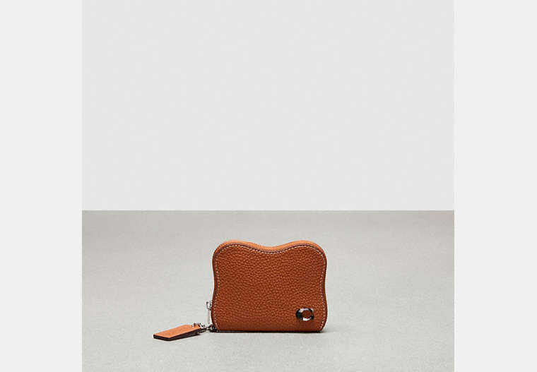 COACH®,Wavy Zip Around Wallet in Coachtopia Leather,Burnished Amber,Front View