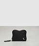 COACH®,Wavy Zip Around Wallet in Coachtopia Leather,Mini,Black,Front View