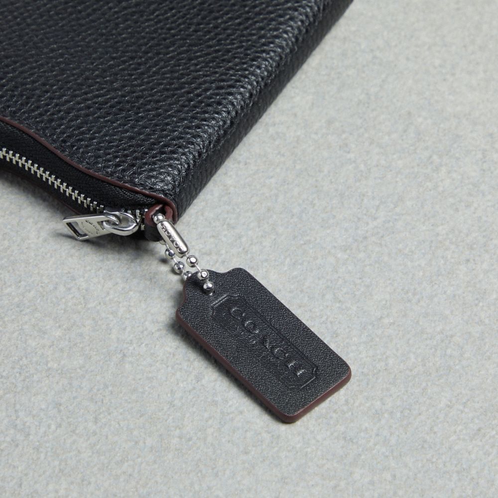 COACH®,Zip Around Wallet In Coachtopia Leather,Acrylic,Leather,Coin,Plastic,Logo,Casual,Black,Group View