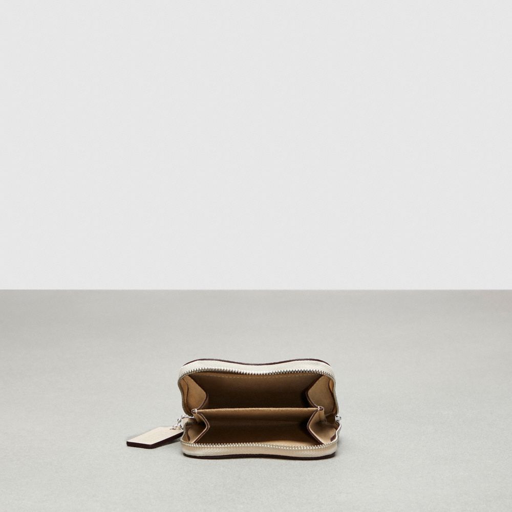 COACH®,Wavy Zip Around Wallet In Coachtopia Leather,Mini,Cloud,Inside View,Top View