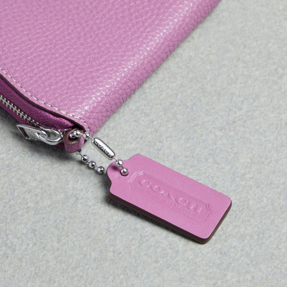 COACH®,Zip Around Wallet In Coachtopia Leather,Acrylic,Leather,Coin,Plastic,Logo,Casual,Purple,Group View