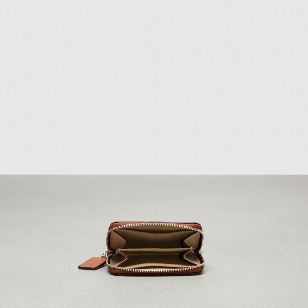 COACH®,Zip Around Wallet In Wavy Stripe Upcrafted Leather,Calfskin Leather,Coin,Metal,Color Block,Logo,Casual,Multi Color,Inside View,Top View