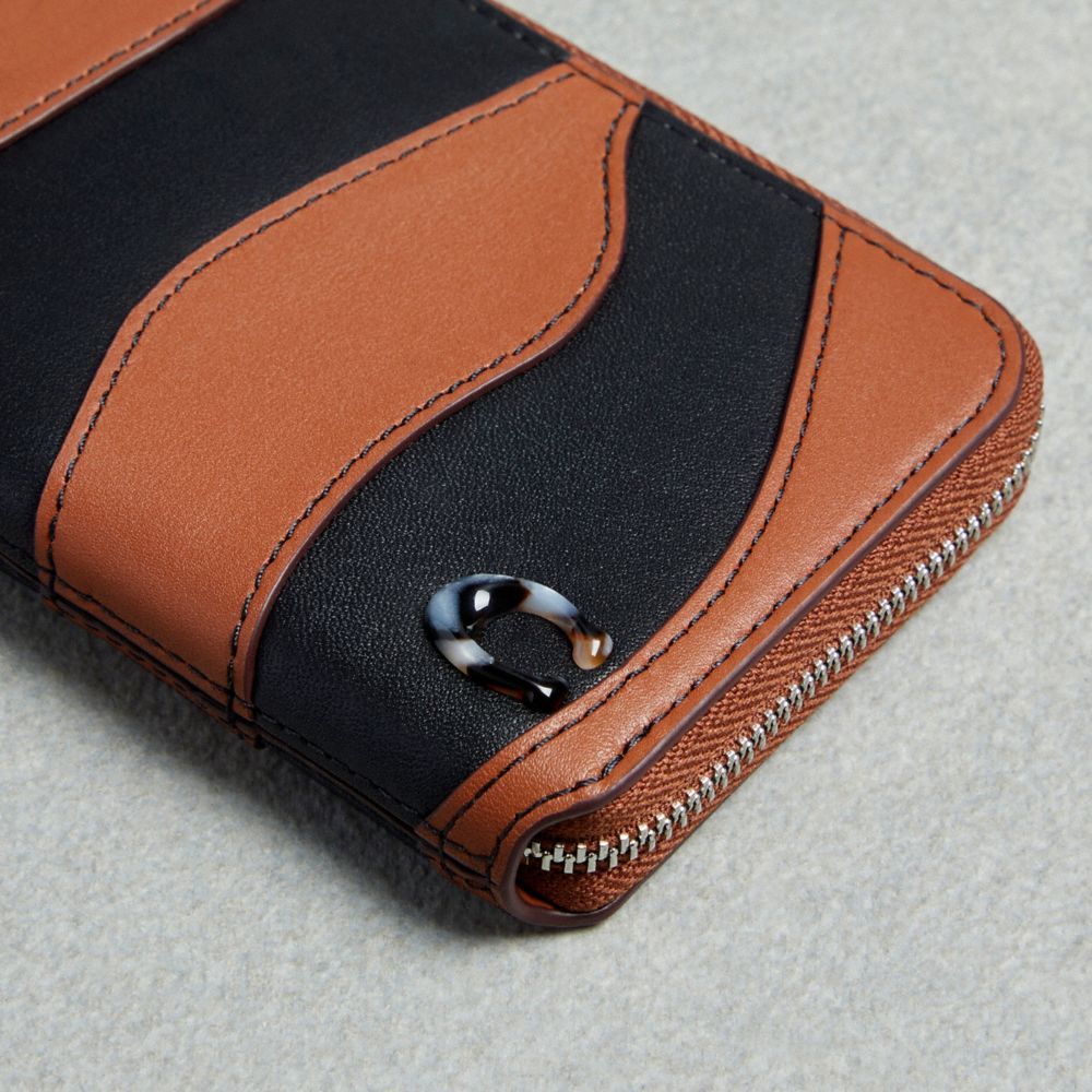 COACH®,Zip Around Wallet In Wavy Stripe Upcrafted Leather,,Closer View