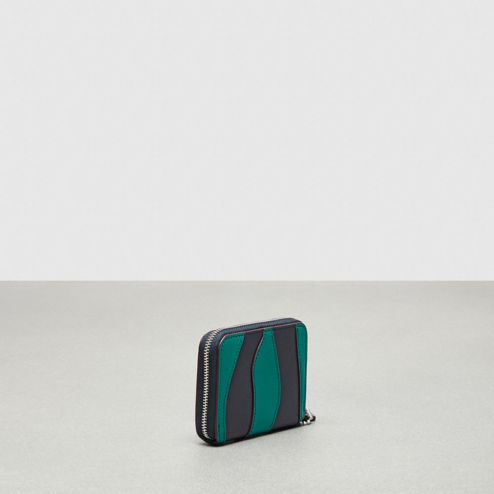 Zip Around Wallet In Wavy Stripe Upcrafted Leather