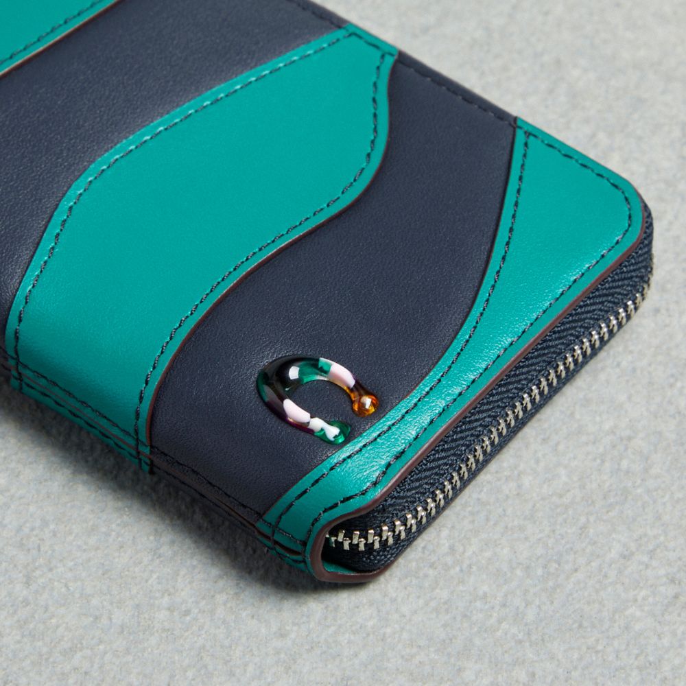 Zip Around Wallet In Wavy Stripe Upcrafted Leather | Coachtopia ™