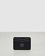 COACH®,Wavy Card Case in Coachtopia Leather: Caterpillar Print,Black,Back View