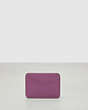COACH®,Wavy Card Case in Coachtopia Leather: Flower Print,Lilac Berry,Back View