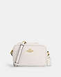 COACH®,MINI JAMIE CAMERA BAG,Pebbled Leather,Small,Gold/Chalk,Front View