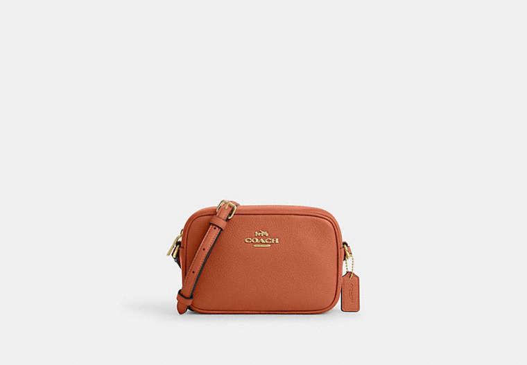 COACH®,MINI JAMIE CAMERA BAG,Pebbled Leather,Small,Im/Sunset,Front View